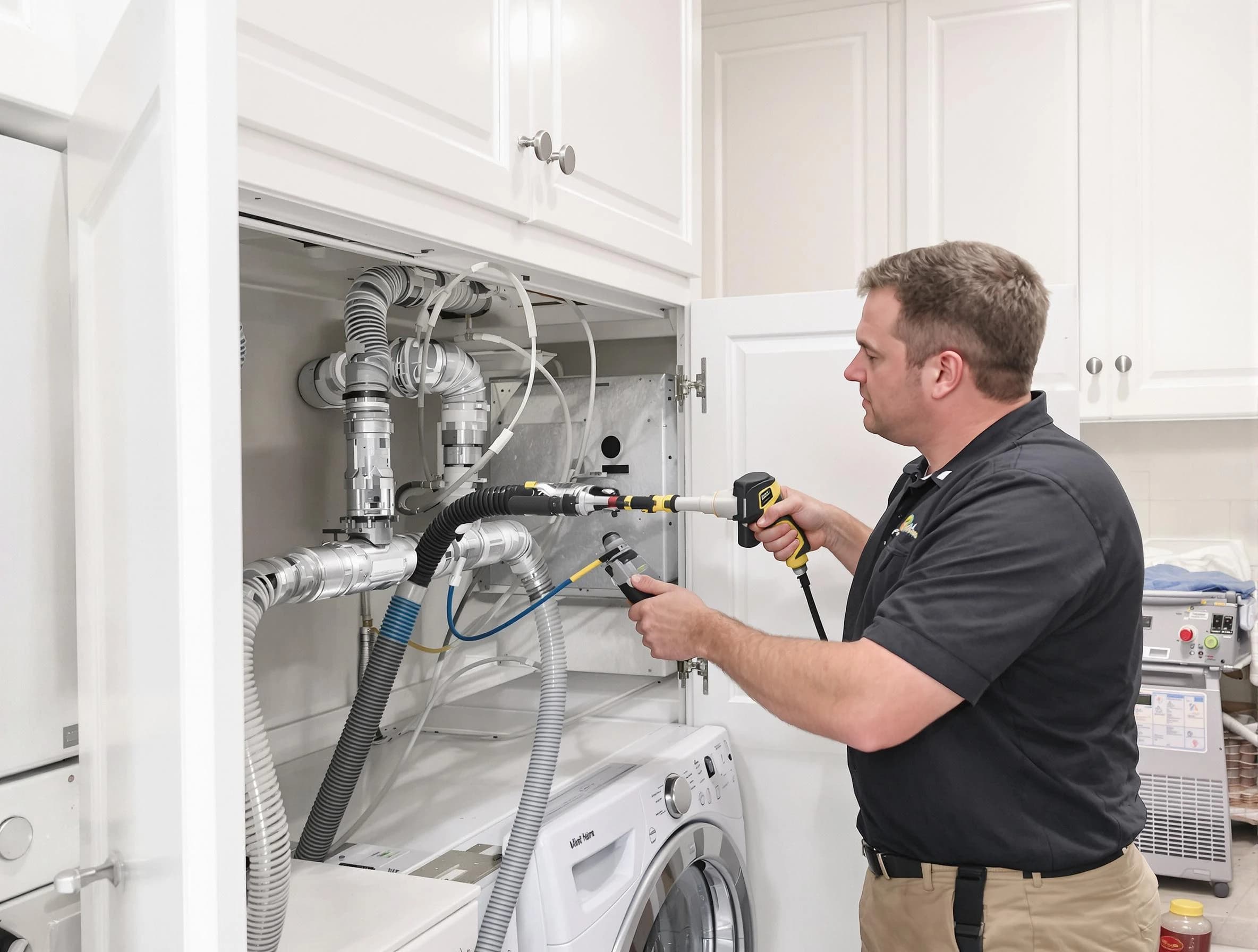 Chester Dryer Vent Cleaning professional removing severe blockage from a clogged dryer vent in Chester