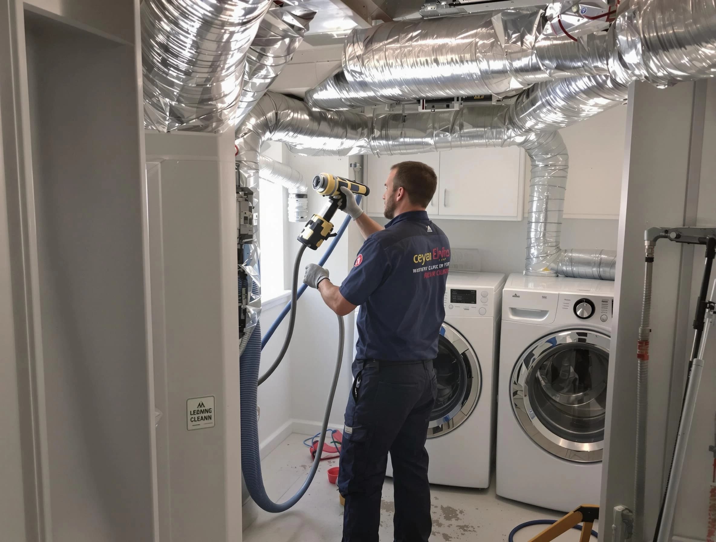 Chester Dryer Vent Cleaning specialist using advanced equipment for thorough duct cleaning in Chester