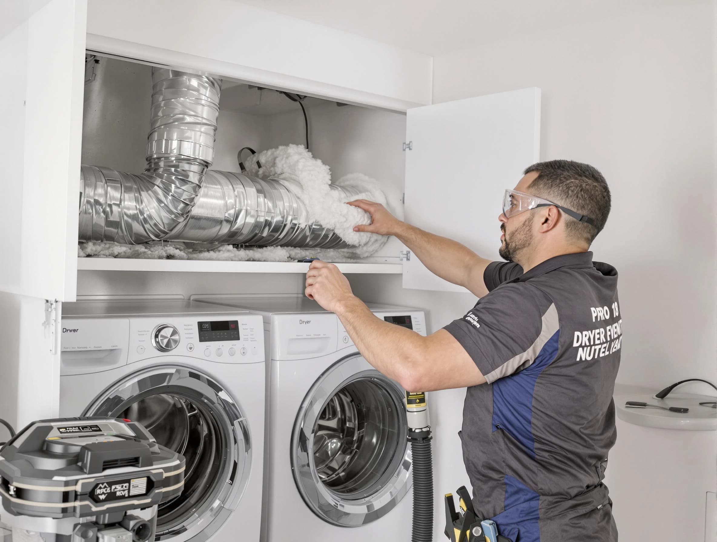 Chester Dryer Vent Cleaning certified technician performing specialized gas dryer vent cleaning in Chester