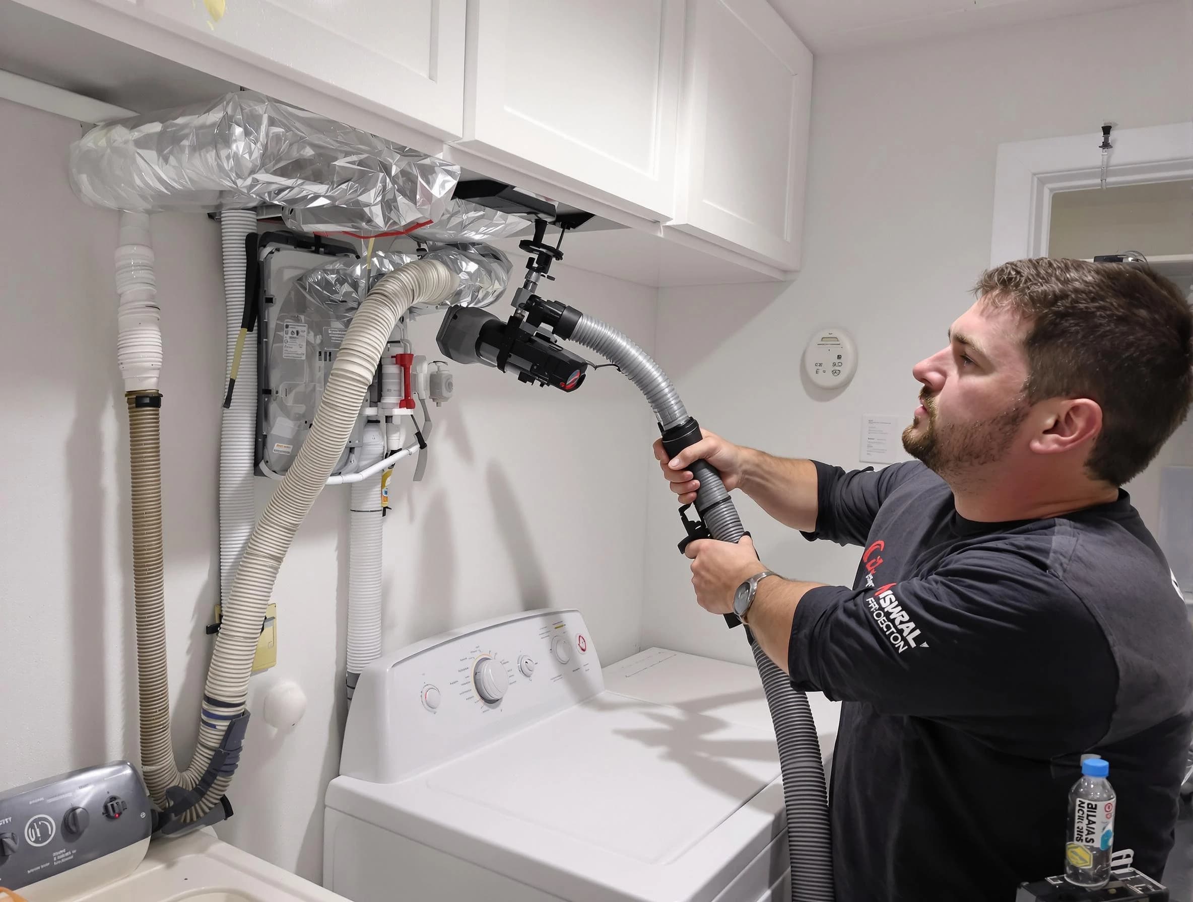Chester Dryer Vent Cleaning certified technician performing safety-focused gas dryer vent cleaning in Chester