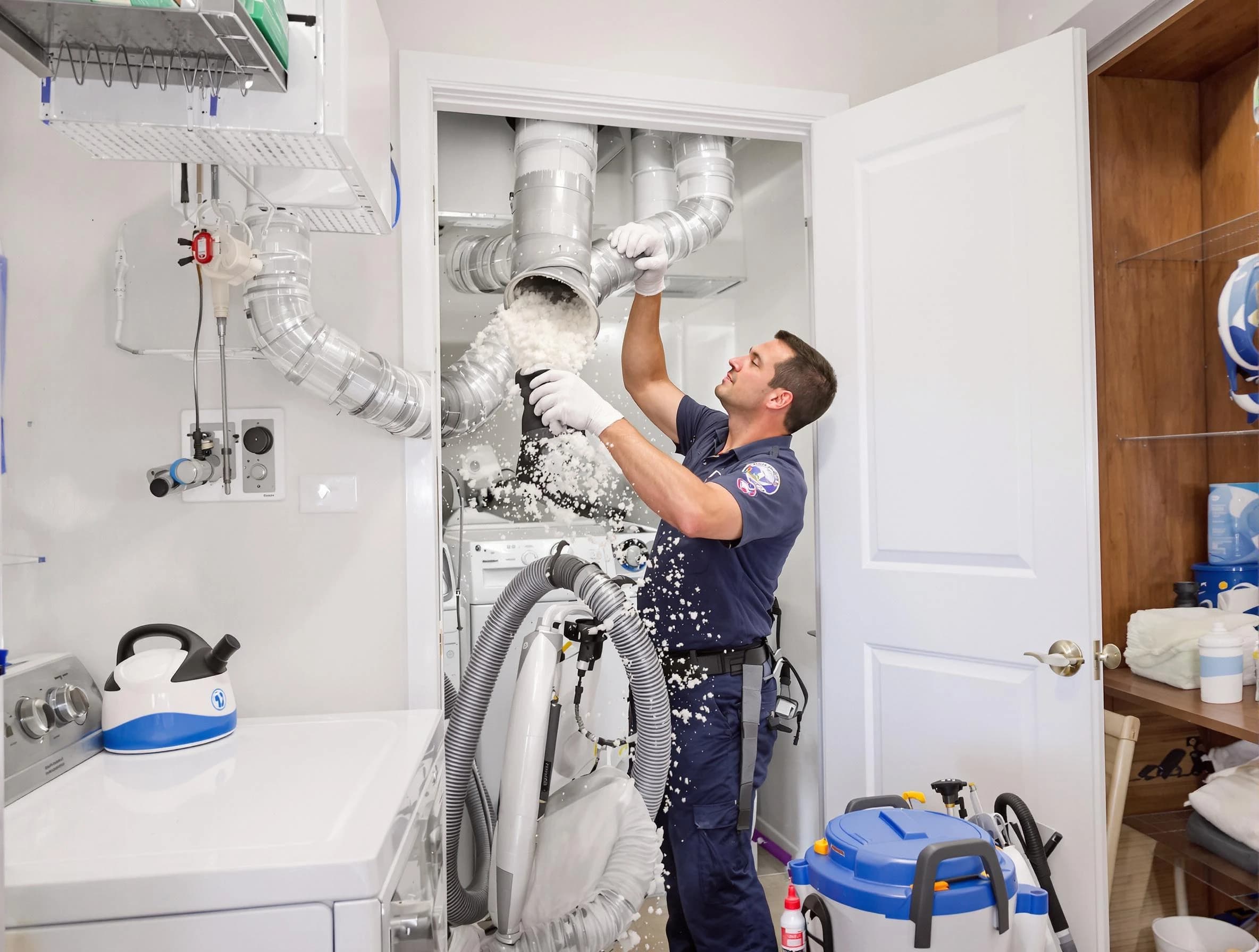 Chester Dryer Vent Cleaning technician delivering thorough residential dryer vent cleaning service in Chester