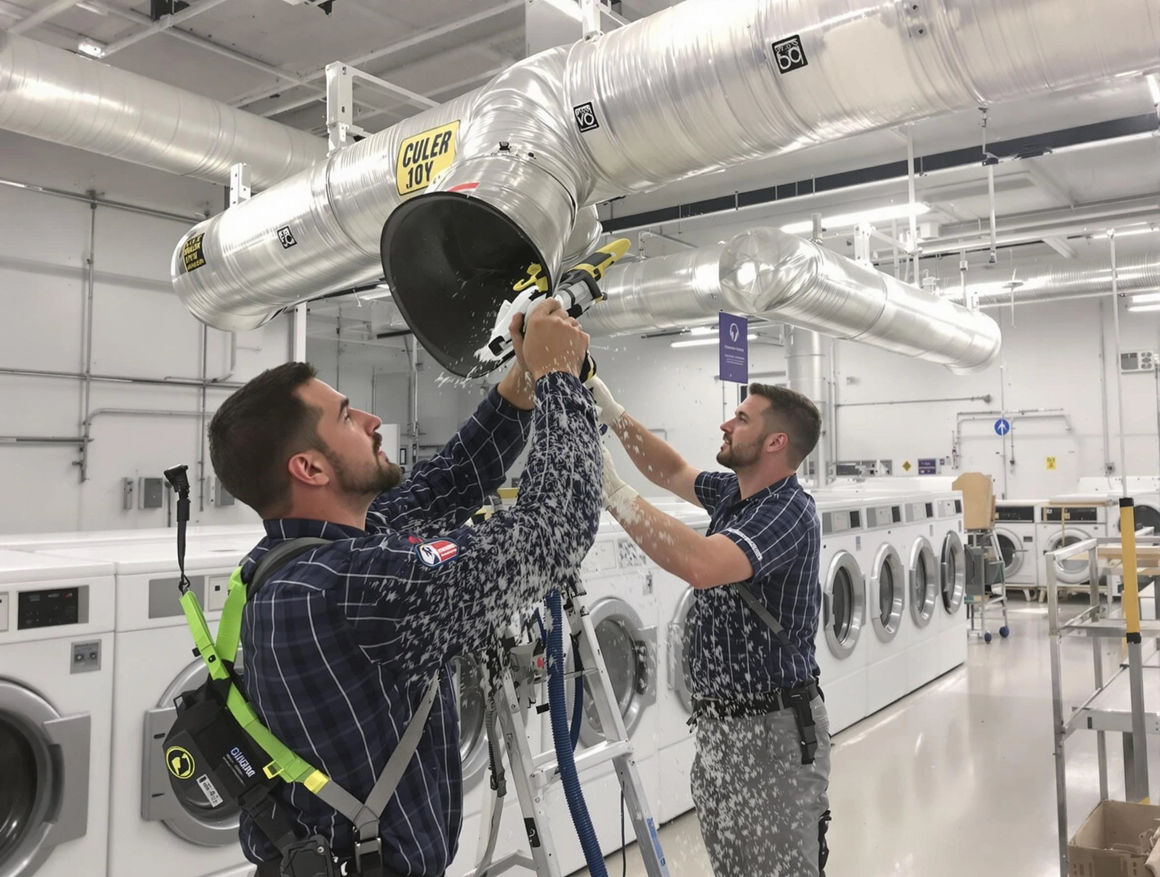 Chester Dryer Vent Cleaning team performing large-scale commercial dryer vent cleaning in Chester